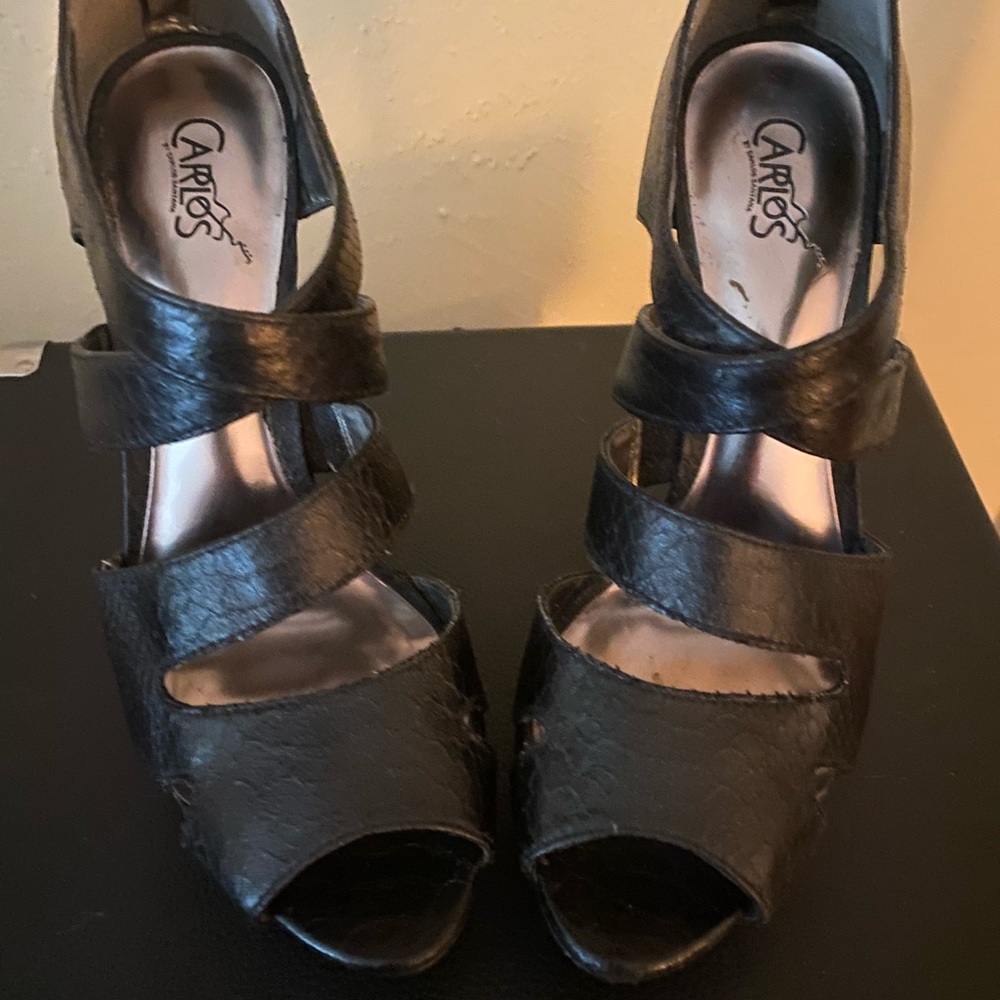 Carlos by Carlos Santana Black Strappy Heels Pumps